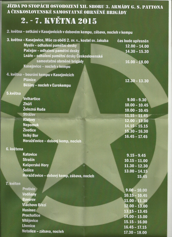 Jízda po stopách osvobození 2. - 7. května 2015